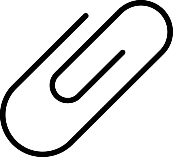 Paperclip Bijlage Pictogram Omtrek Stijl — Stockvector