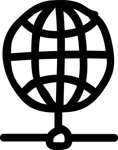 Globala Globala Nätverk Globen Ikon Handritad Stil — Stock vektor