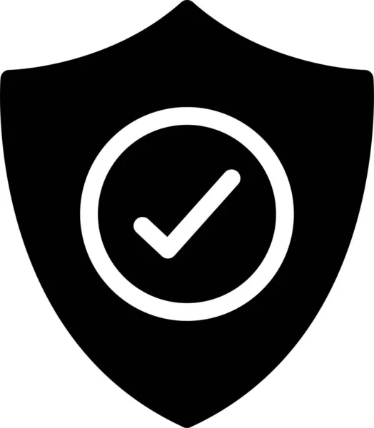 Check Protected Icon Solid Style — Stock Vector