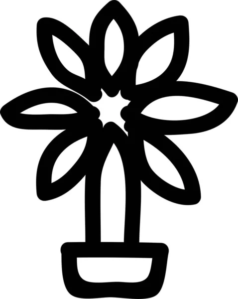 Piękno Kwiat Ikona Zarysie Stylu — Wektor stockowy