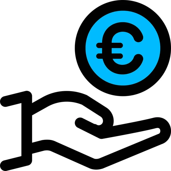 Charita Darovat Euro Ikonu Vyplněném Stylu — Stockový vektor