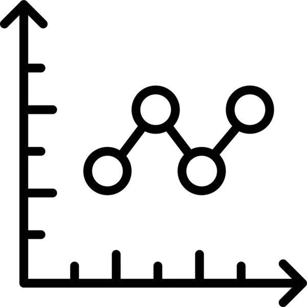 Rapport Ligne Graphique Icône Dans Style Contour — Image vectorielle