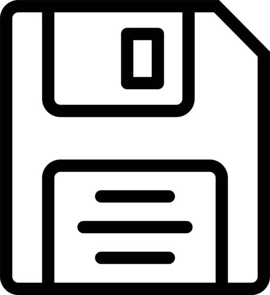 Data Floppy Icon Outline Style — Stock Vector
