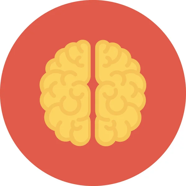 Ikona Mózgu Uczenia Się Umysłu Płaskim Stylu — Wektor stockowy