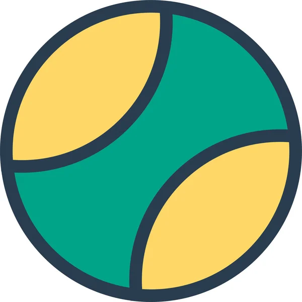 Icône Ajustement Ballon Cricket Dans Style Contour Rempli — Image vectorielle