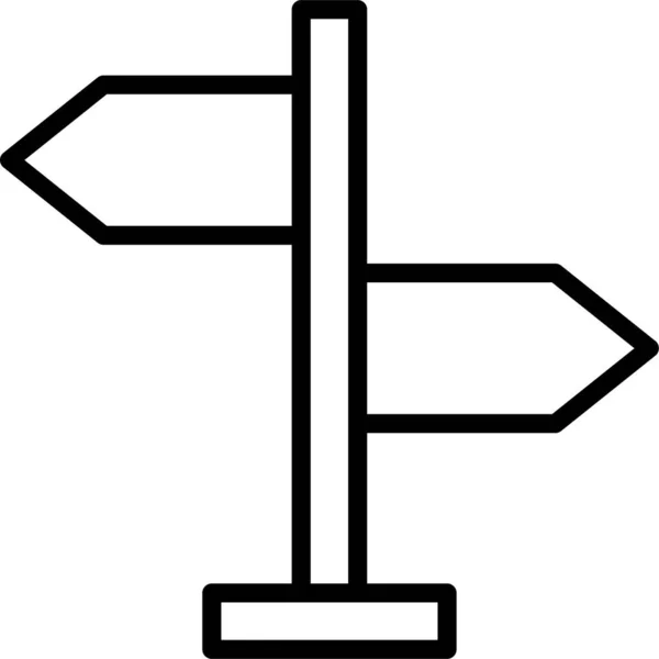 路标信号指示图标 轮廓样式 — 图库矢量图片