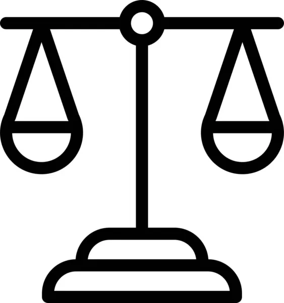 Сбалансировать Иконку Закона Правосудия Стиле Набросков — стоковый вектор