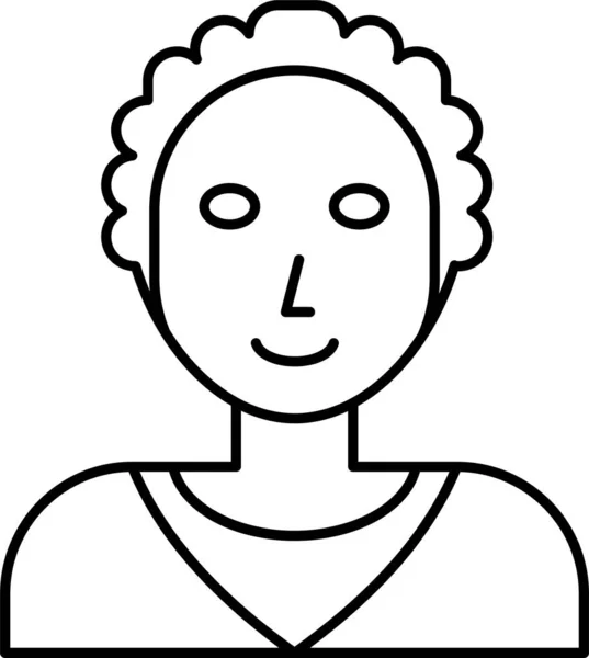 Аватар Обличчя Жінки Значок Контурному Стилі — стоковий вектор