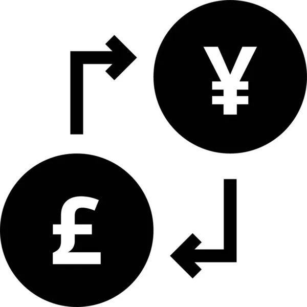 Currency Exchange Finance Icon Solid Style — Stock Vector