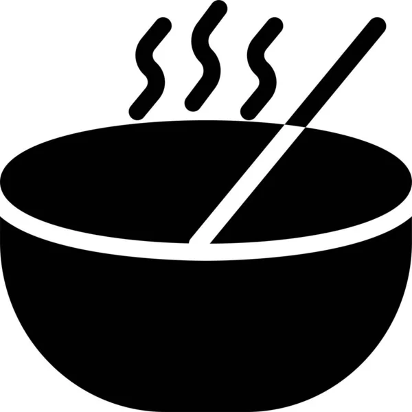Иконка Сервировки Блюд Твердом Стиле — стоковый вектор