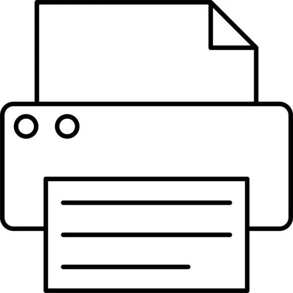 Icône Imprimante Papier Fax Dans Style Contour — Image vectorielle