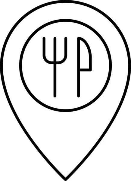 Pin Symbol Für Die Lage Des Hotels Umrissstil — Stockvektor