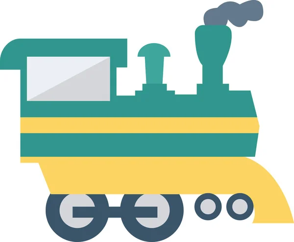 Auto Engine Train Icon Flat Style — Stock Vector
