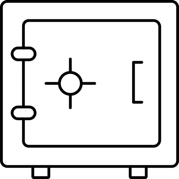 轮廓式储物柜保护安全图标 — 图库矢量图片