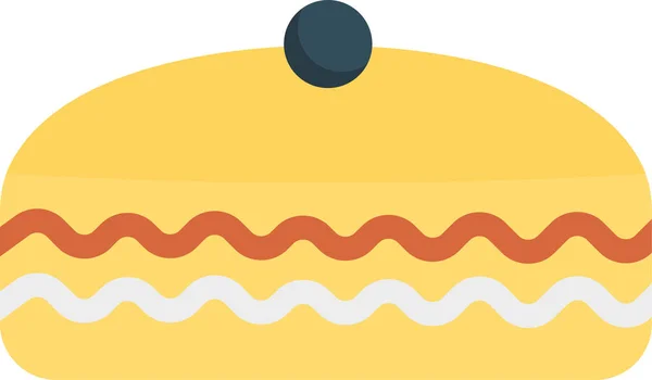 Gâteau Délicieux Icône Dessert Dans Style Plat — Image vectorielle