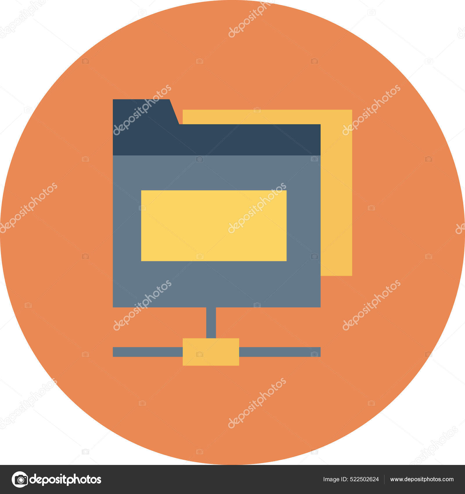 Connect Files Folder Icon Flat Style Stock Vector Image by ©iconfinder ...