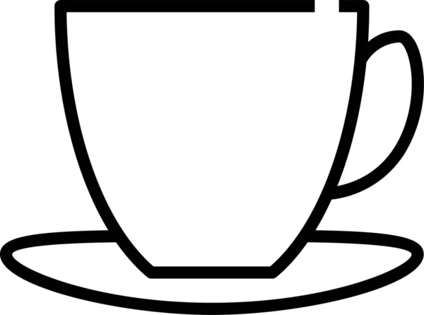 Ikona Gorącego Napoju Kawa Stylu Konturu — Wektor stockowy