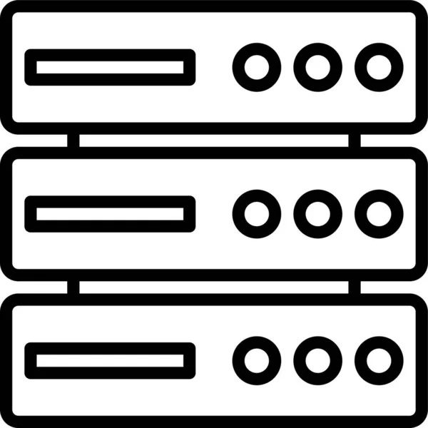 Icono Tecnología Almacenamiento Base Datos Estilo Esquema — Vector de stock