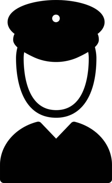 Guardia Oficial Icono Policía Estilo Sólido — Archivo Imágenes Vectoriales