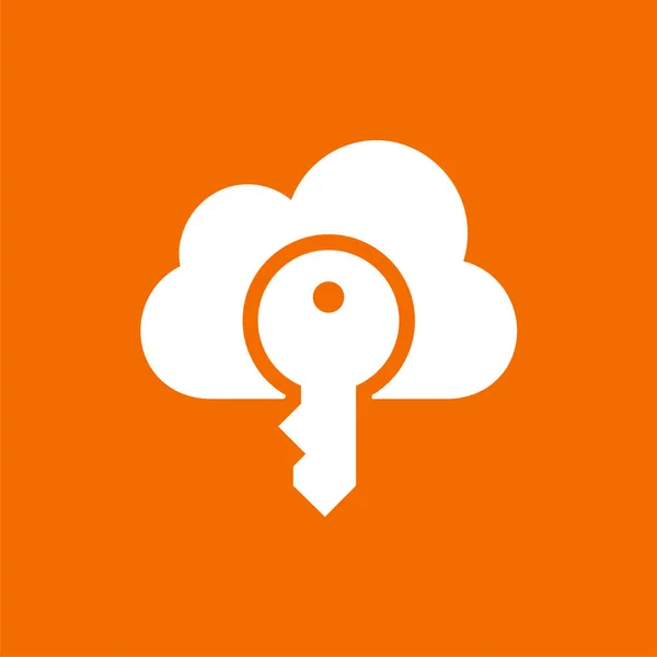 Cloud Internet Schlüsselsymbol Badge Stil — Stockvektor