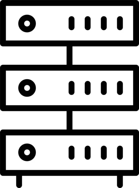 Datenbank Rechenzentrum Mainframe Symbol Umrissstil — Stockvektor