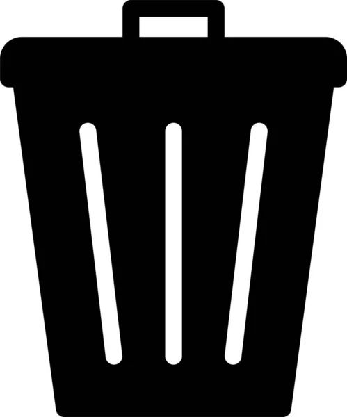 Bin Delete Garbage Icon Solid Style — Stock Vector