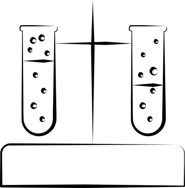 化学实验科学图标 手绘风格 — 图库矢量图片