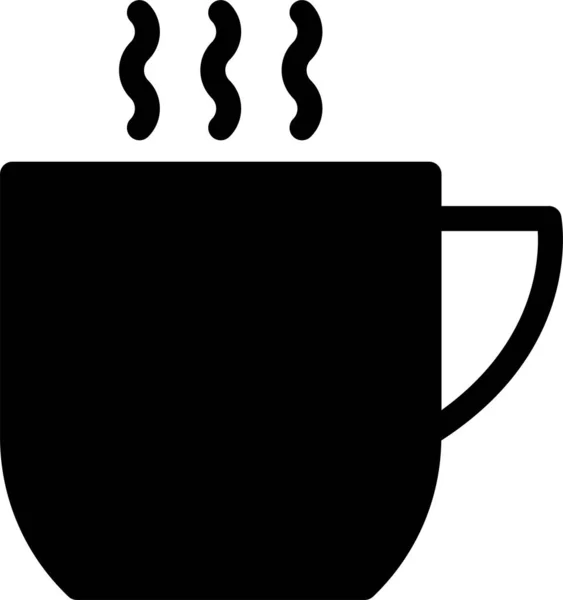 Filiżanka Kawy Pije Ikonę Stylu Solid — Wektor stockowy