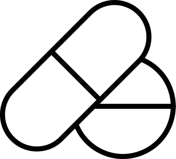 Farmaco Antibiotico Icona Stile Contorno — Vettoriale Stock