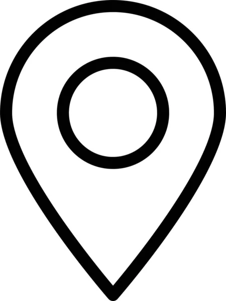 Icono Marcador Mapa Ubicación Estilo Esquema — Vector de stock