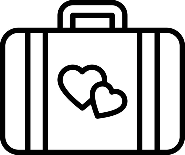 Bolso Maletín Corazón Icono Estilo Del Esquema — Archivo Imágenes Vectoriales