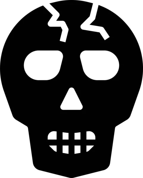 Crânio Esqueleto Halloween Ícone Categoria Halloween — Vetor de Stock