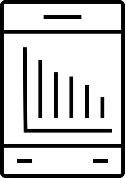 Analytics Analyticsapp Mobiel Pictogram Grote Lijnen — Stockvector