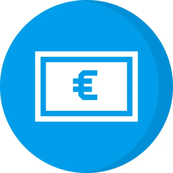 Kontanter Valuta Euro Ikon Fast Stil — Stock vektor
