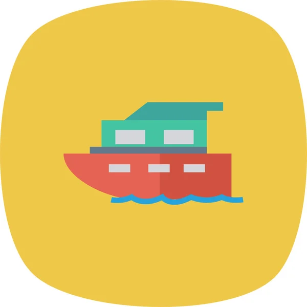 Іконка Авто Вантажного Корабля Плоскому Стилі — стоковий вектор