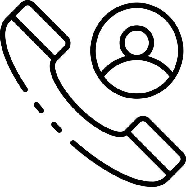 Иконка Телефона Телефонной Связи Стиле Абрис — стоковый вектор