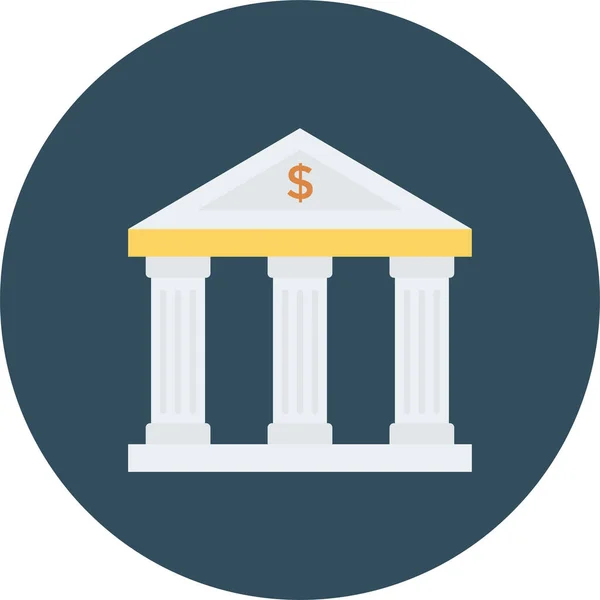 Банківське Будівництво Іконка Банкіра Плоскому Стилі — стоковий вектор