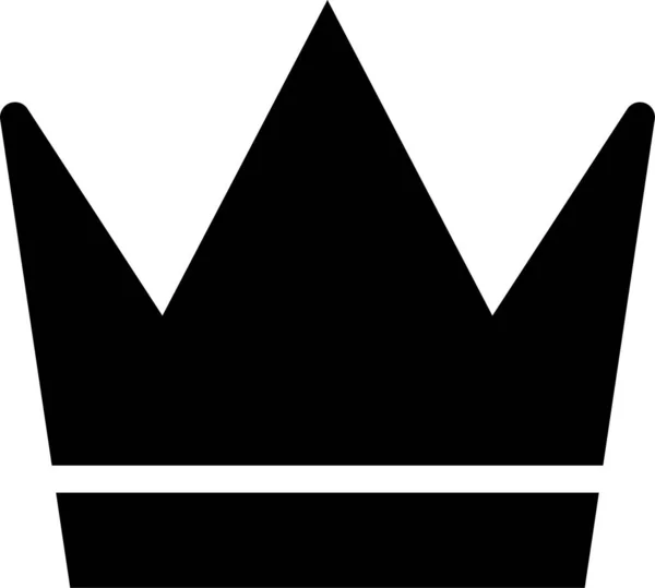 Crown King Icon Solid Style — 스톡 벡터