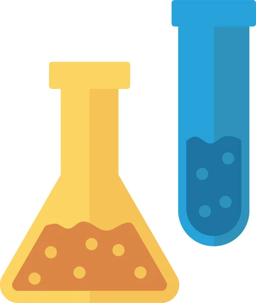 Flask Lab Test Icon Flat Style — Stock Vector