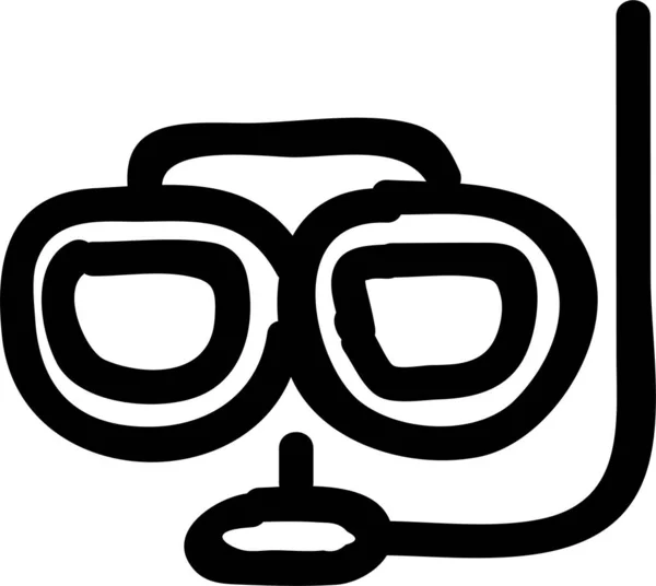 Mergulhadores Óculos Óculos Ícone Estilo Esboço —  Vetores de Stock