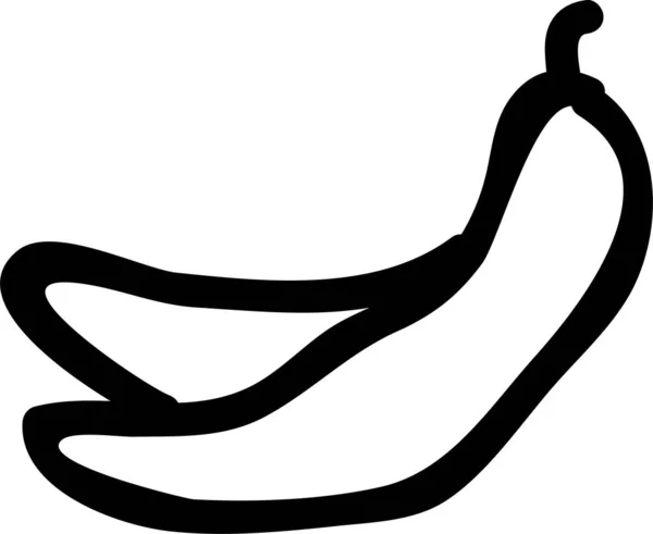 Ikona Banánového Dezertu Ručně Kresleném Stylu — Stockový vektor