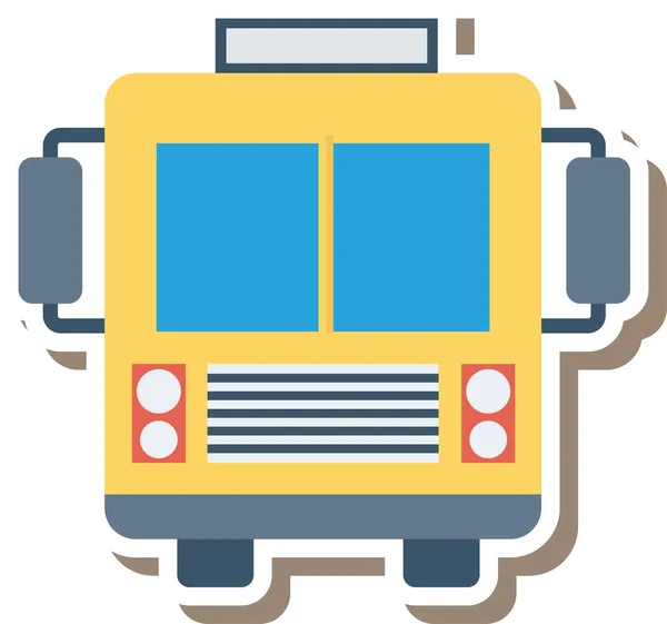 Икона Автобусной Школы Плоском Стиле — стоковый вектор