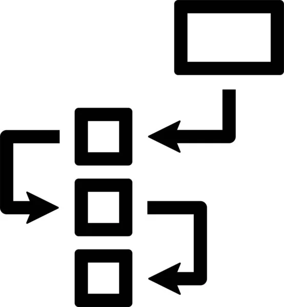 Flödesschema Planering Strategi Ikon Konturstil — Stock vektor