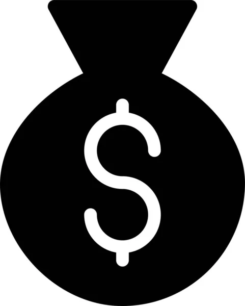 Icône Dollar Bancaire Comptabilité Dans Style Solide — Image vectorielle