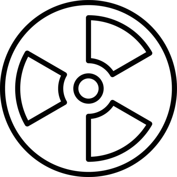 Значок Ядерной Тревоги Стиле Контура — стоковый вектор
