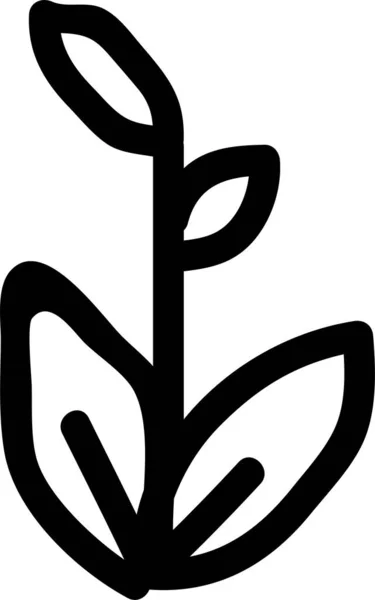 Piękno Kwiat Zielony Ikona Ręcznie Rysowane Styl — Wektor stockowy