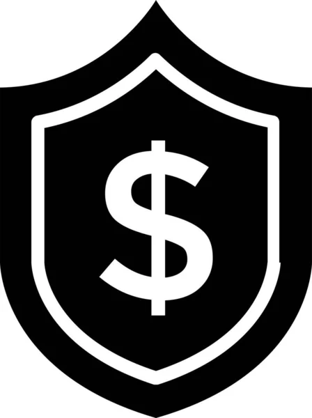 Εικονίδιο Ασφαλείας Χρηματικής Προστασίας Συμπαγές Στυλ — Διανυσματικό Αρχείο