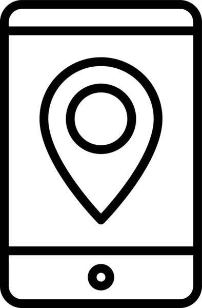 Иконка Навигации Смартфона Gps Стиле Контура — стоковый вектор