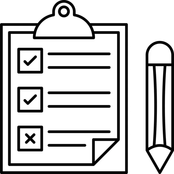 Checklist Criar Ícone Documento Estilo Esboço —  Vetores de Stock