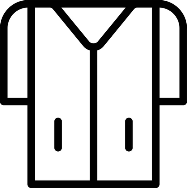 アウトラインスタイルのコートドレスジャケットアイコン — ストックベクタ
